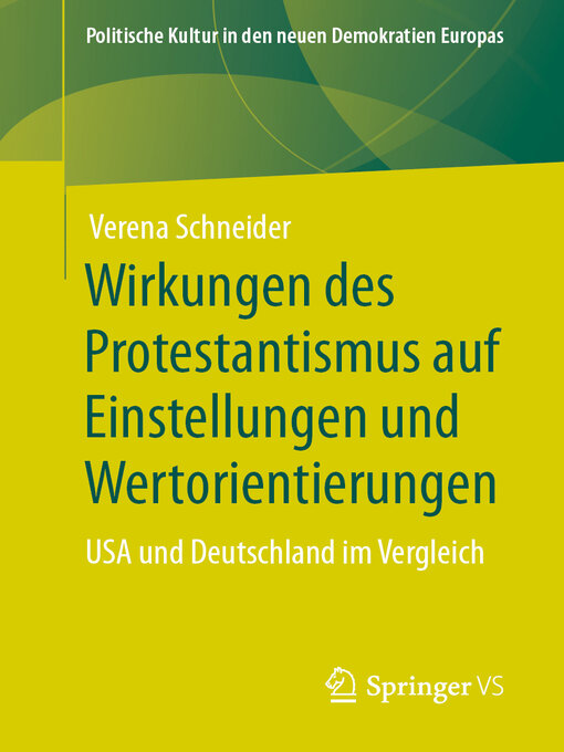 Title details for Wirkungen des Protestantismus auf Einstellungen und Wertorientierungen by Verena Schneider - Available